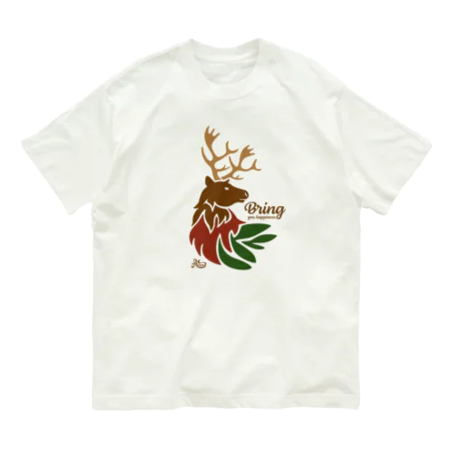 幸福を運ぶトナカイ Organic Cotton T-Shirt