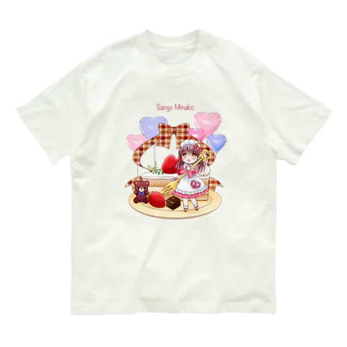 苺ショートケーキ(name入り） オーガニックコットンTシャツ