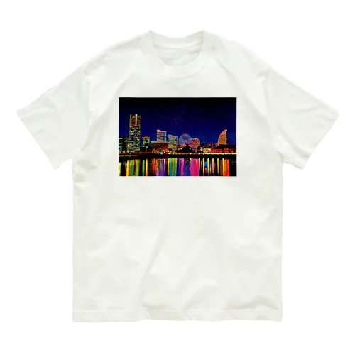 横浜 みなとみらいの夜景 オーガニックコットンTシャツ