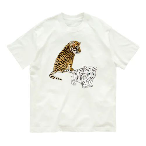 虎の仔たちは仲良しです Organic Cotton T-Shirt