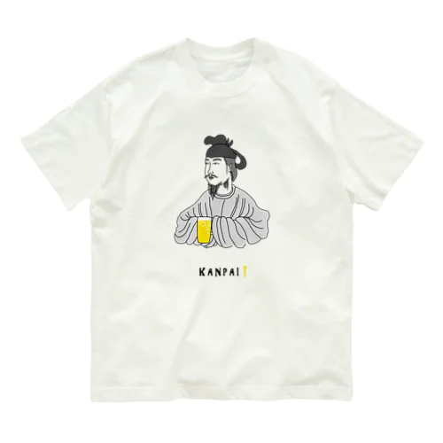 偉人 × BEER（聖徳太子）黒線画 Organic Cotton T-Shirt