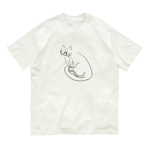 老猫ちゃん オーガニックコットンTシャツ