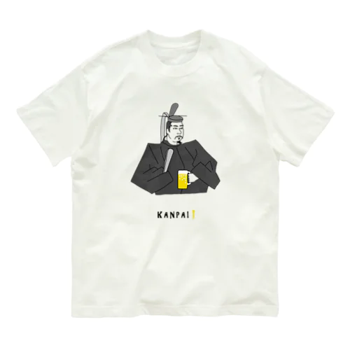 偉人 × BEER（源頼朝）黒線画 Organic Cotton T-Shirt