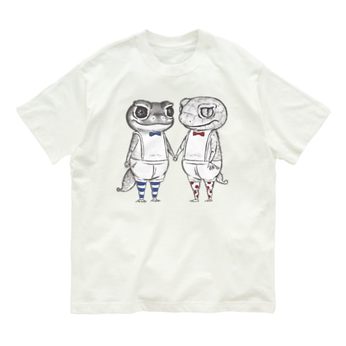 ナメハダタマオヤモリさんとオニタマオヤモリさん Organic Cotton T-Shirt