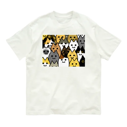 猫いっぱい オーガニックコットンTシャツ