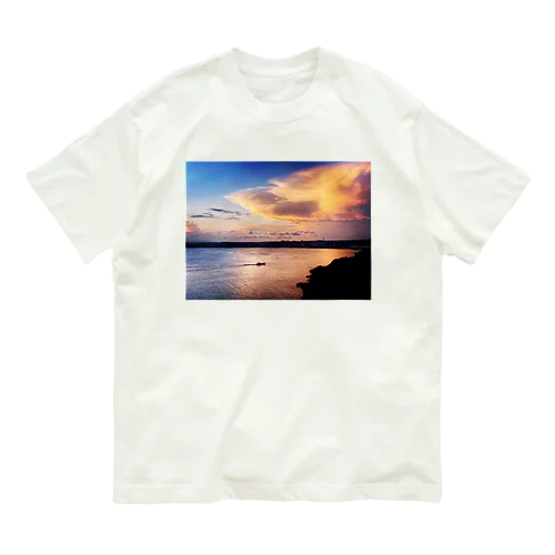 夕焼け船 オーガニックコットンTシャツ