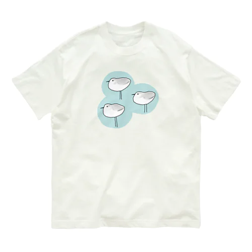 ミユビシギ（青） Organic Cotton T-Shirt