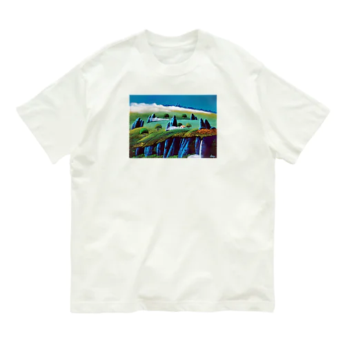 ブルー奇岩の丘 オーガニックコットンTシャツ