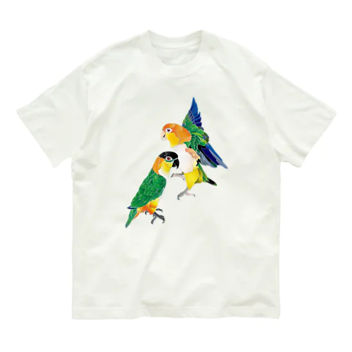 シロハラインコたち オーガニックコットンTシャツ