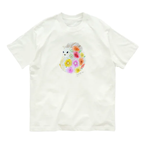 ガーベラとハリネズミ Organic Cotton T-Shirt