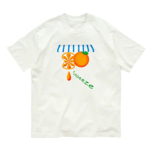 オレンジ　ぎゅぎゅぎゅっ Organic Cotton T-Shirt