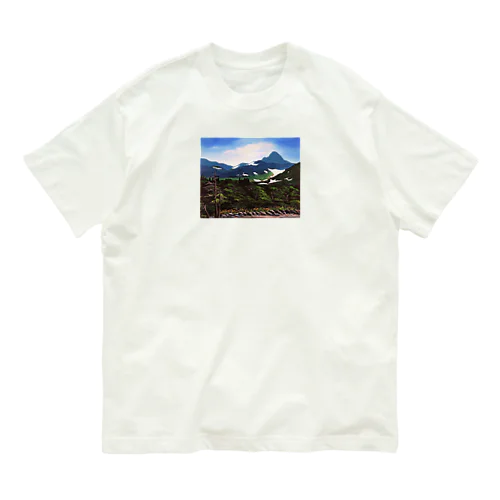 残雪の山 オーガニックコットンTシャツ