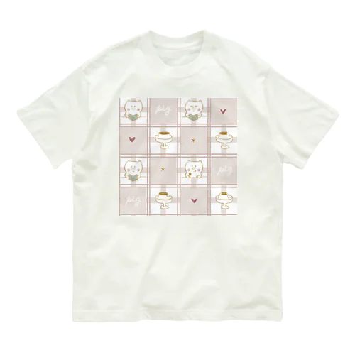 プリンのことで頭がいっぱい。 オーガニックコットンTシャツ