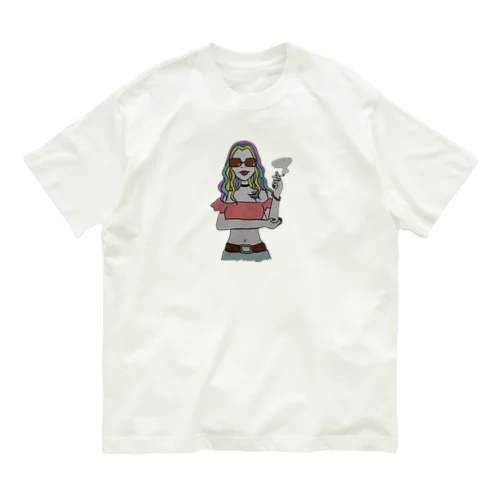 Colorful Hair Woman No.1 オーガニックコットンTシャツ