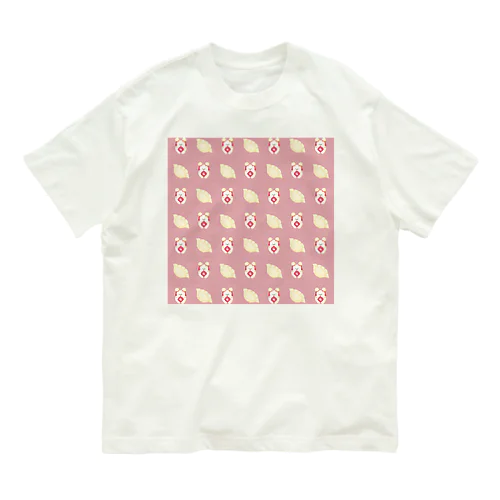 餃子ぷに　ピンク オーガニックコットンTシャツ
