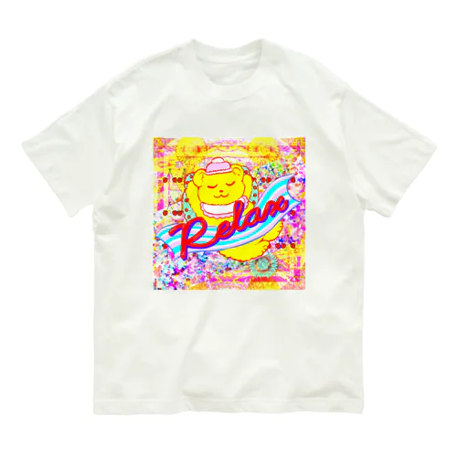 🍒リラックスお昼寝ベアー🍒 オーガニックコットンTシャツ