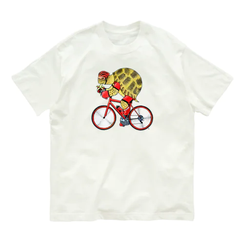 カメの自転車乗り Organic Cotton T-Shirt