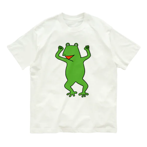 カエル４ オーガニックコットンTシャツ