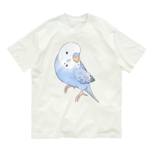 おしゃま美人セキセイインコちゃん【まめるりはことり】 オーガニックコットンTシャツ