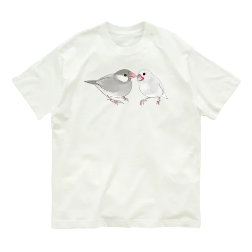 幸せ文鳥ちゃん【まめるりはことり】 Organic Cotton T-Shirt