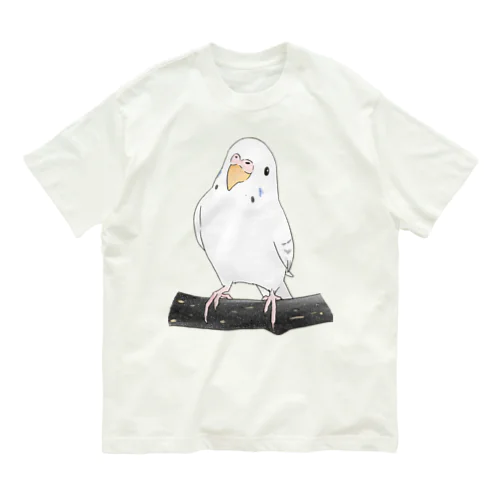 まったりセキセイインコちゃん【まめるりはことり】 オーガニックコットンTシャツ