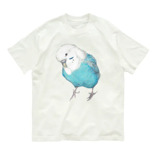 [森図鑑]セキセイインコ オパーリン オーガニックコットンTシャツ