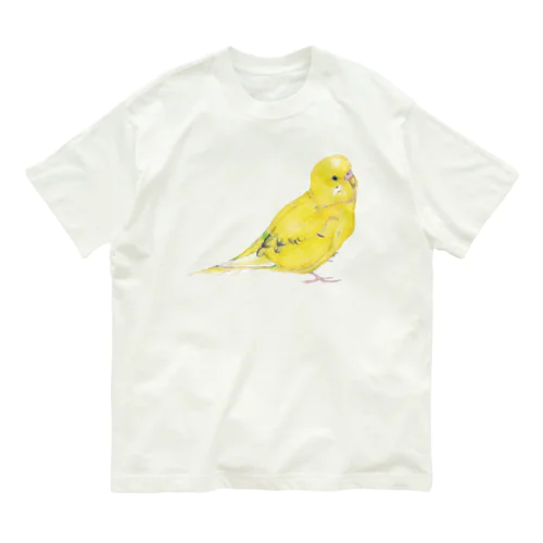 [森図鑑]セキセイインコ黄色 Organic Cotton T-Shirt
