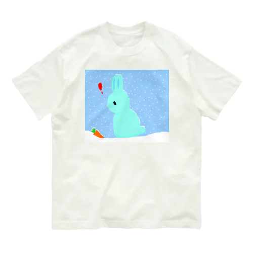 雪うさぎ Organic Cotton T-Shirt