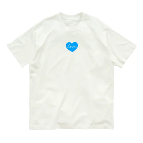 青いハート Organic Cotton T-Shirt