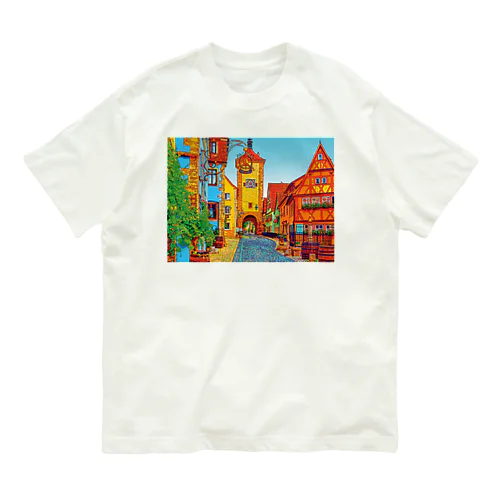 ドイツ ローテンブルクのジーバー塔 オーガニックコットンTシャツ