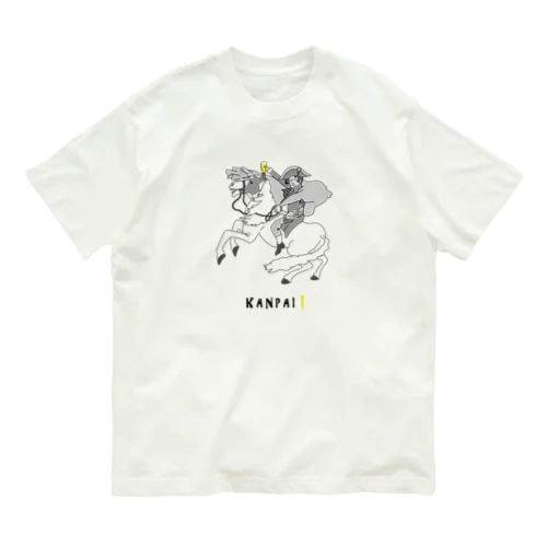 偉人 × BEER（ナポレオン）黒線画 オーガニックコットンTシャツ