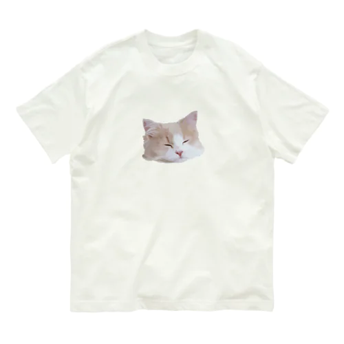 お昼寝ネコチャン_顔だけ_完全寝てるバージョン Organic Cotton T-Shirt