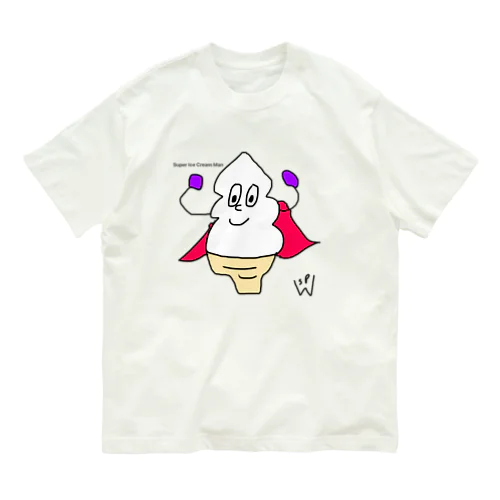 スーパーアイスクリームマン　(透過) Organic Cotton T-Shirt