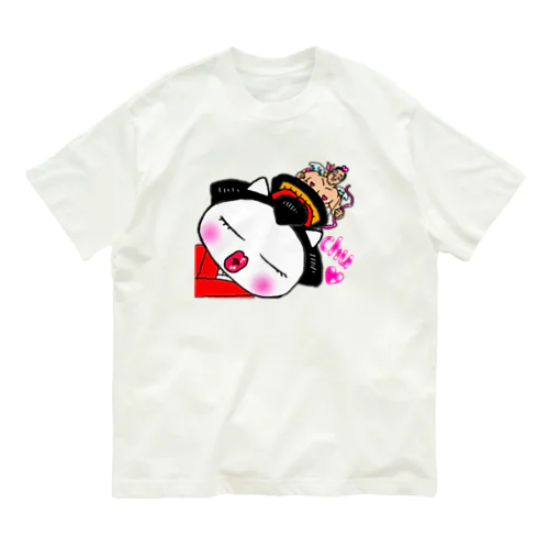 舞妓ねこ　接吻 Organic Cotton T-Shirt