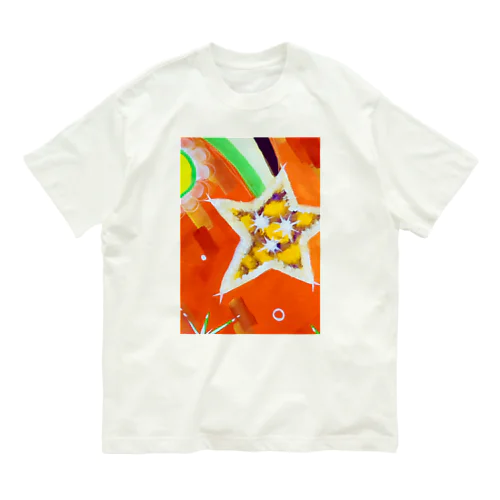 流れ星　(オレンジ) オーガニックコットンTシャツ