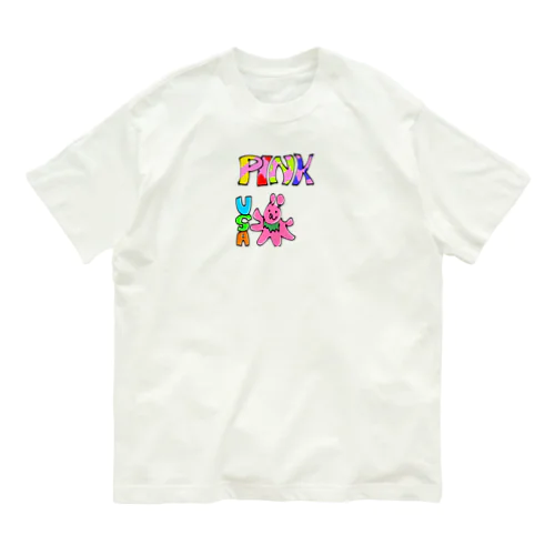 PINKのウサちゃん オーガニックコットンTシャツ