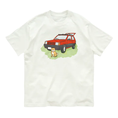 【赤】ぱんだといぬ Organic Cotton T-Shirt