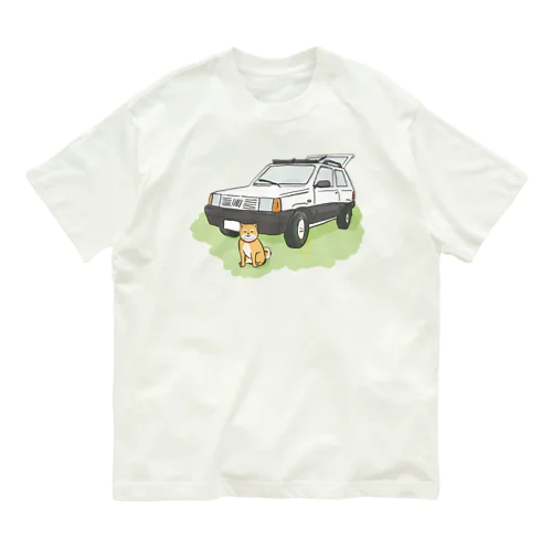 【白】ぱんだといぬ Organic Cotton T-Shirt