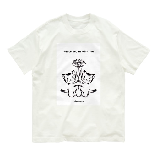 Peace begins with me おにぎりキッズ Organic Cotton T-Shirt