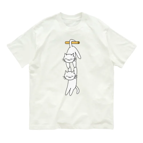 ぶらさがり隊 空中ブランコ ねこ オーガニックコットンTシャツ