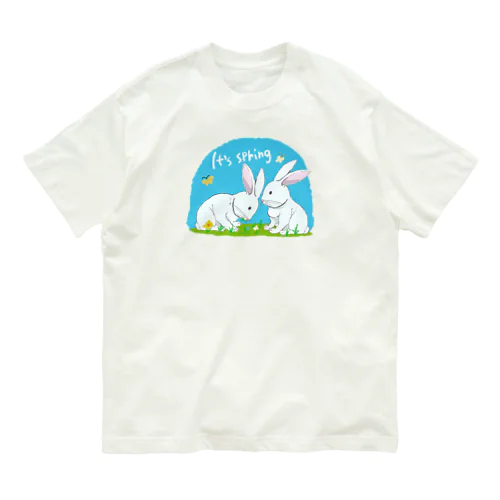 うさぎ達の春 オーガニックコットンTシャツ