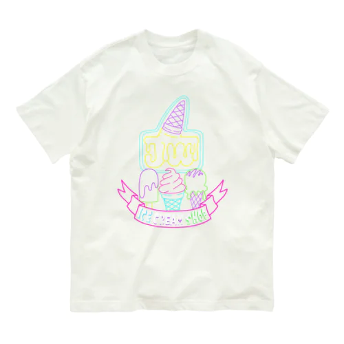 ジェリーネオンアイスクリーム オーガニックコットンTシャツ