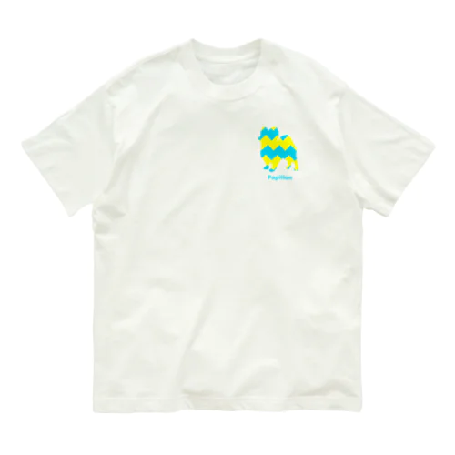 ブルー＆イエロー　パピヨン Organic Cotton T-Shirt