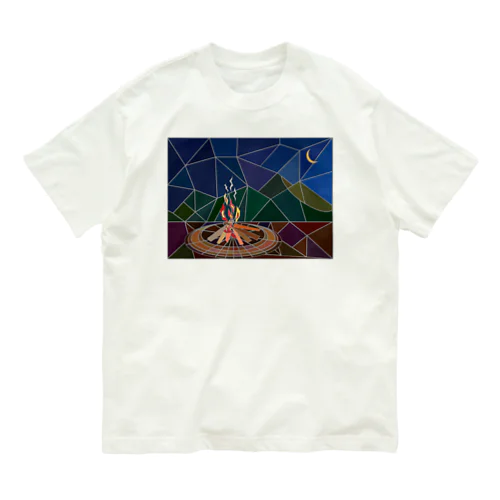 三日月に見守られて Organic Cotton T-Shirt