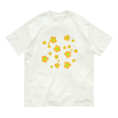 オレンジのお花 Organic Cotton T-Shirt