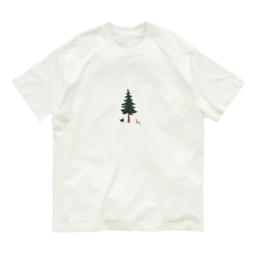 木のしたで待ちあわせ猫 Organic Cotton T-Shirt