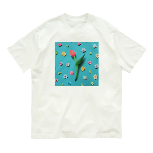 ピンクチューリップの春 Organic Cotton T-Shirt