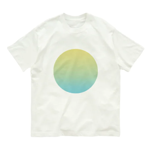 【日本の伝統色・冬】枯草色〜白群グラデーション　まる オーガニックコットンTシャツ
