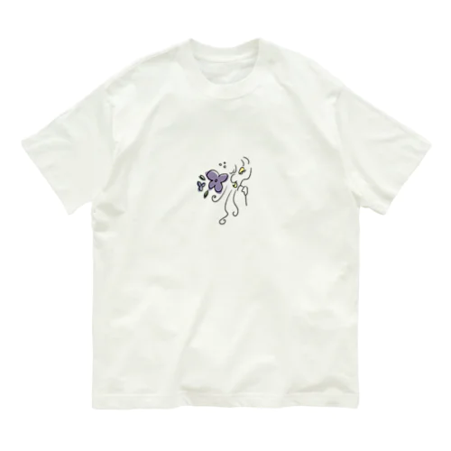 flower clematis オーガニックコットンTシャツ