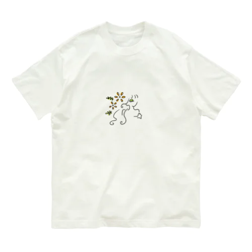 flower marguerite オーガニックコットンTシャツ